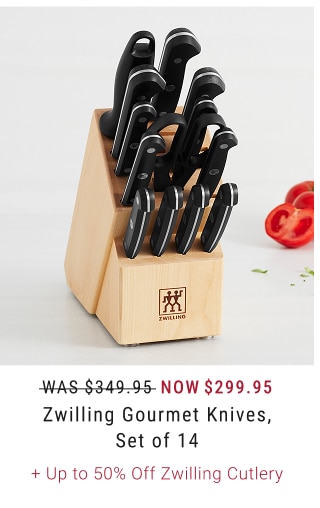NOW $299.95 Zwilling Gourmet Knives, Set of 14 + Up to 50% Off Zwilling Cutlery