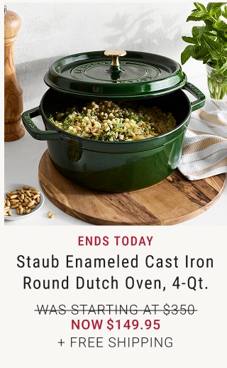 Ends Today - Staub Enameled Cast Iron Round Dutch Oven, 4-Qt. NOW $149.95 + Free Shipping