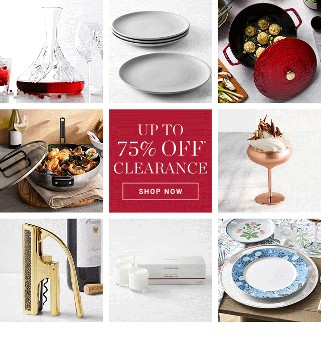 Up to 75% off* clearance - shop now