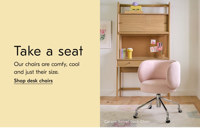 Take a seat - Our chairs are comfy, cool and just their size. Shop desk chairs