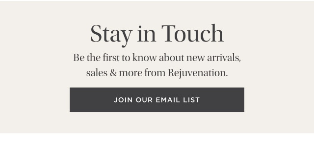 Stay in Touch - join our email list