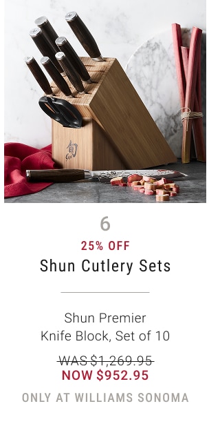 6 - 25% Off - Shun Cutlery Sets - Shun Premier Knife Block, Set of 10 - WAS $1,269.95 - NOW $952.95 - only at williams sonoma