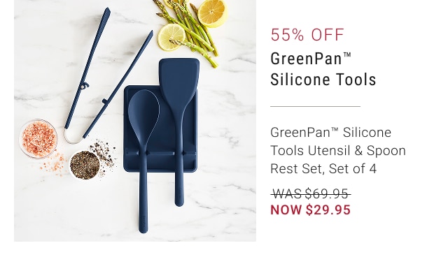55% Off - GreenPan™ Silicone Tools - GreenPan™ Silicone Tools Utensil & Spoon Rest Set, Set of 4 - WAS $69.95 - NOW $29.95