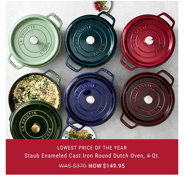 Staub Enameled Cast Iron Round Dutch Oven, 4-Qt - On Sale