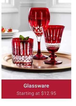 glassware - starting at $12.95