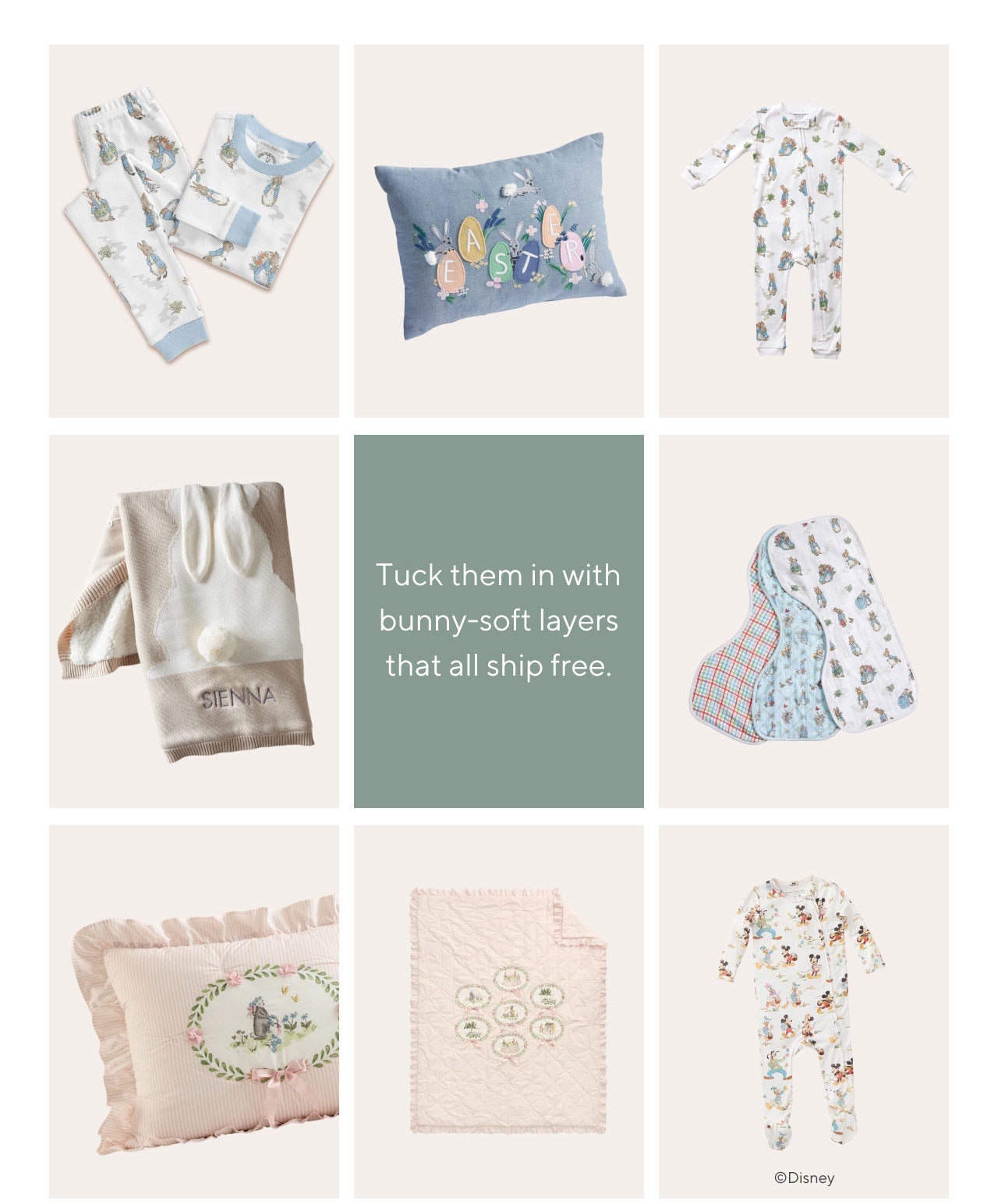 Tuck them in with bunny-soft layers that all ship free.